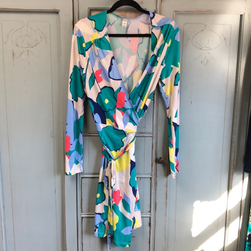 Old Navy long sleeve wrap dress Sz L